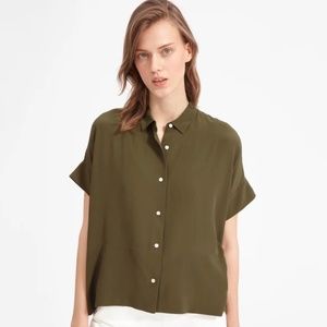 Everlane Clean Silk Short-Sleeve Square Shirt